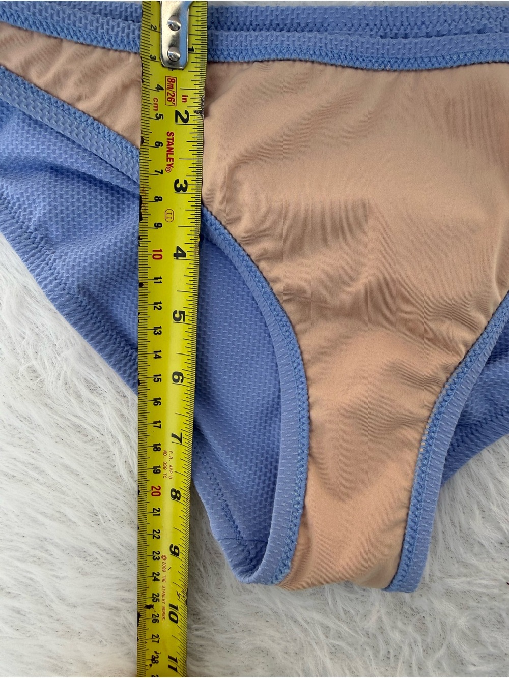NWT 👙 set JCrew Powder Blue Textured Bandeau underwire 32D top medium bottom - Picture 10 of 16